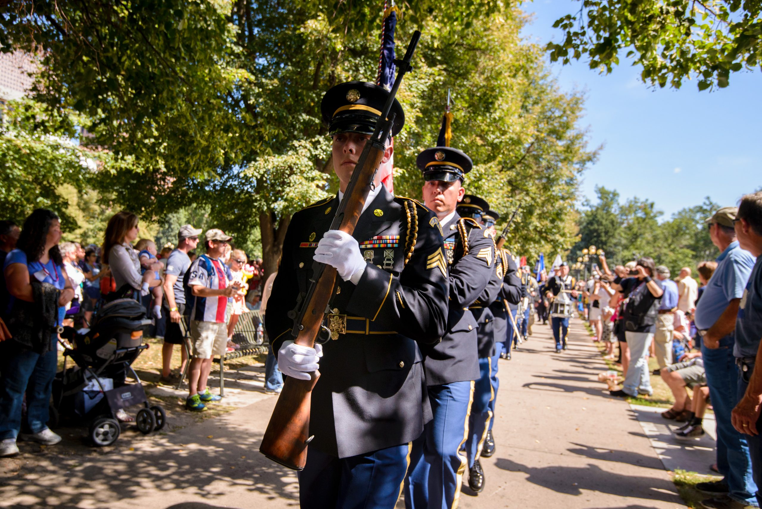 soliders on a parade procession